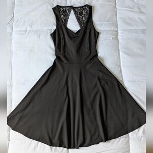 Elegant Black Lace-Back Dress